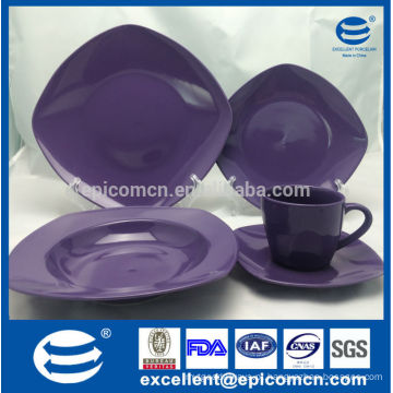 Popular OEM dinnerware, cor sólida vidrada Porcelana conjunto de louça